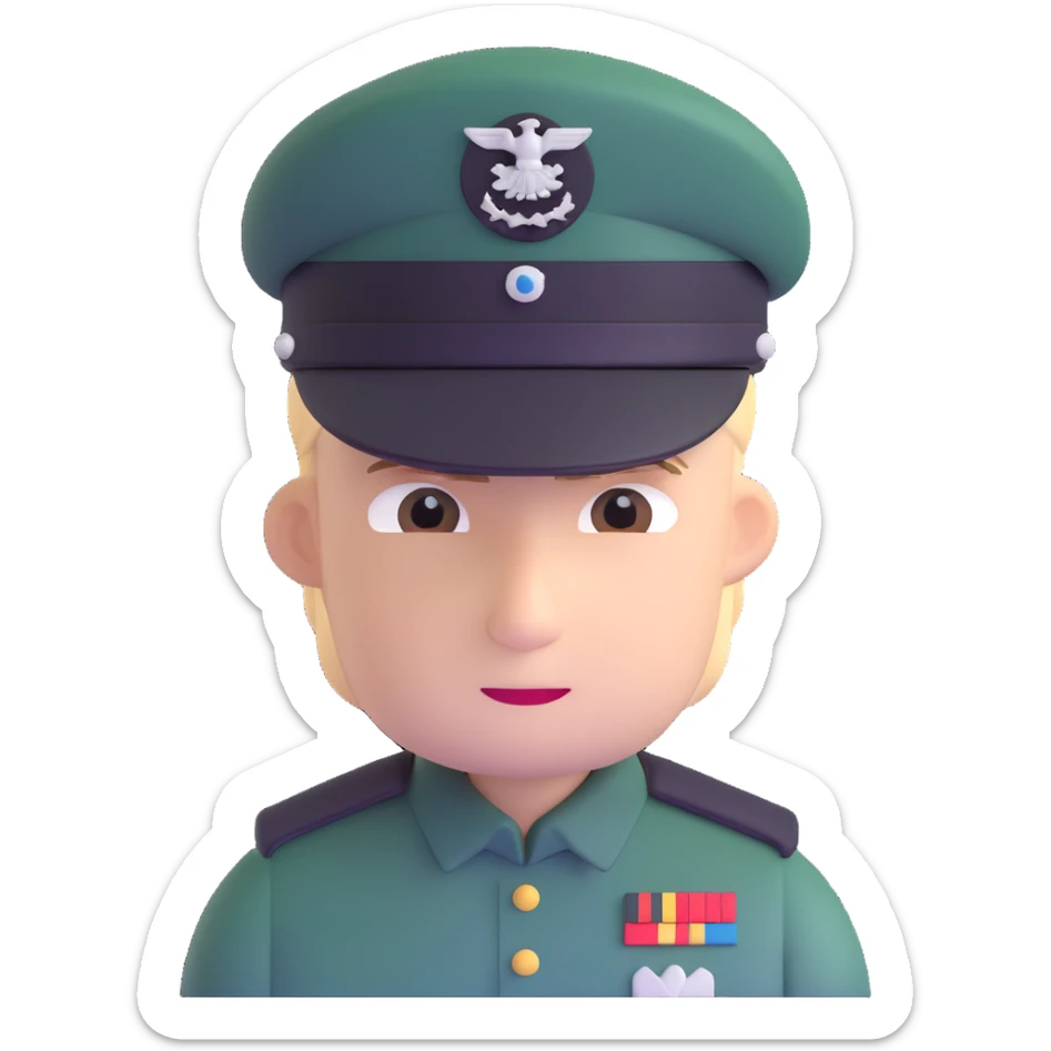Star Wars Imperial officer with kepi cap and no epaulets, olive-gray uniform sticker