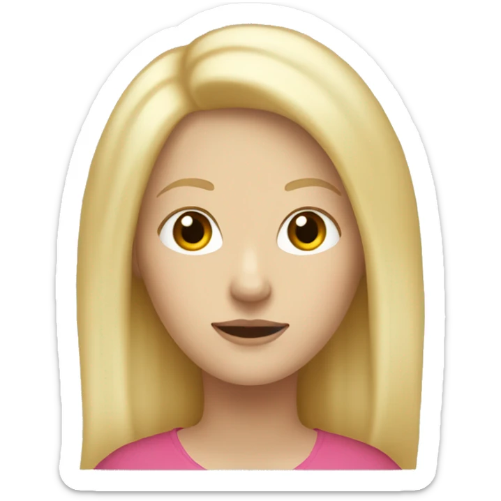 White woman, comma, long, blonde body hair hair sticker