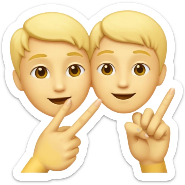 Classic emoji holding pointer and index fingers stuck together he just kissed into the air in solitude sticker