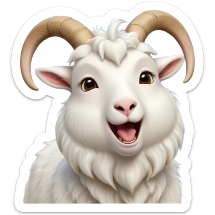 cinematic-cute-yawning-white-goat-portrait-emoji,-head-tilted-slightly-with-a-dramatic,-wide-open-yawn,-showcasing-a-soft,-downy-white-fur-with-delicate-horns-and-gently-drooping-ears,-round-eyes-barely-open-in-drowsy-contentment, sticker