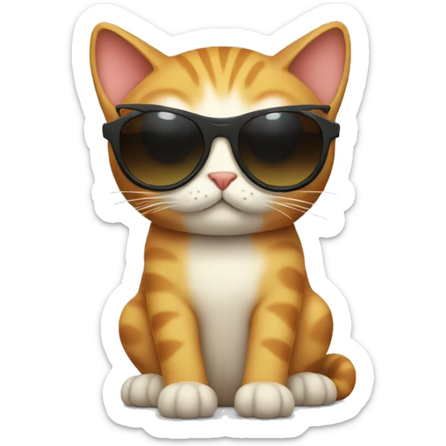 Cat with sunglasses sticker