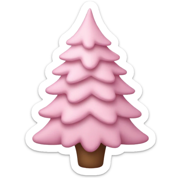 pastel pink christmas tree sticker
