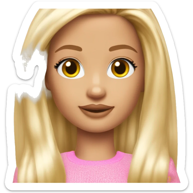 blond long hair y2k clothed pretty barbie girl sticker