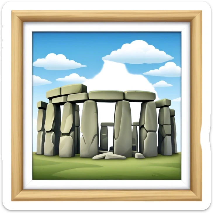 Stonehenge Landmark Emoji – Showing the prehistoric stone circle with a natural sky backdrop. sticker