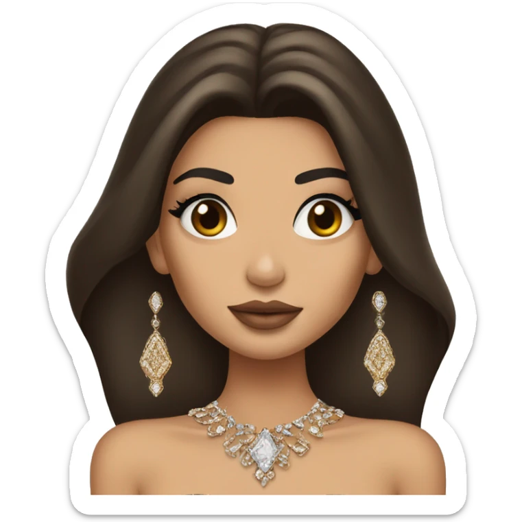 Kylie Jenner Princess with jewellery brown hair sticker
