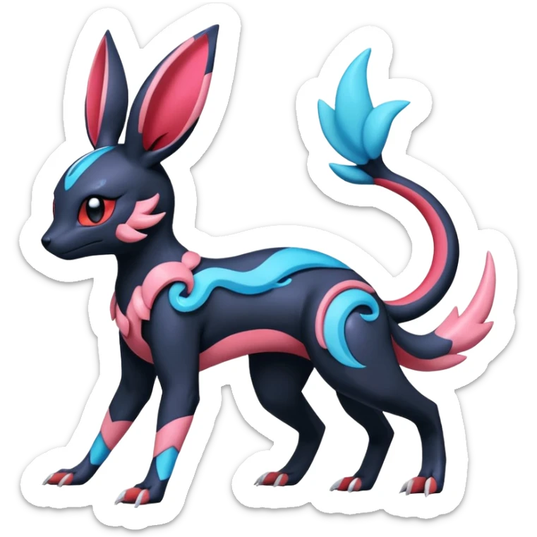 Salandit-Vibrava-Sylveon-Umbreon-fusion-Pokémon-hybrid-creature  sticker