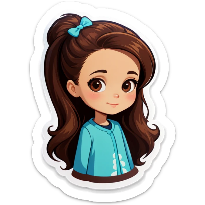 Girl With Brown Haif sticker