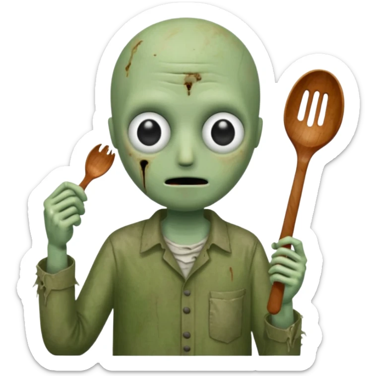 the meme from 2004 salad fingers i like rusty spoons no hair  sticker