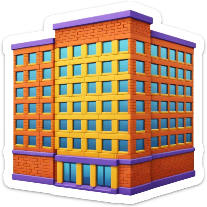 I want a 7 storey building with 7 chakras colour. Starting with red colour at the base sticker