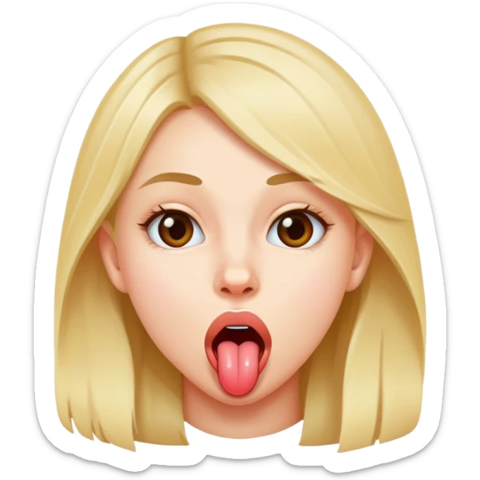 teen girl sticking out her tongue sticker