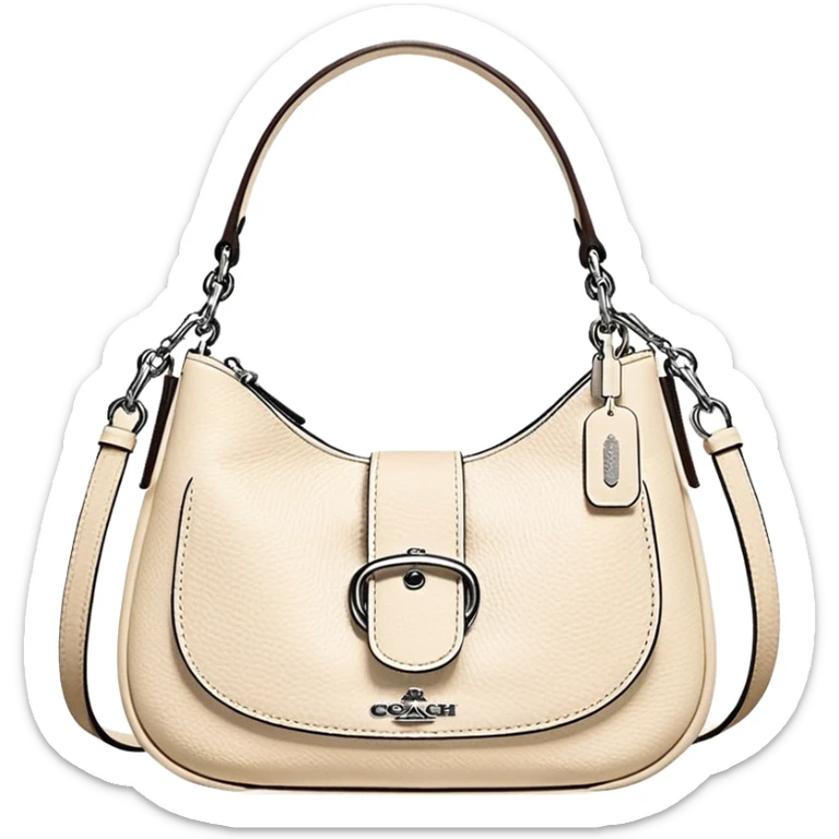 Coach Women's Hadley Mini Crossbody Bag in Pebbled Leather all white beige
 sticker