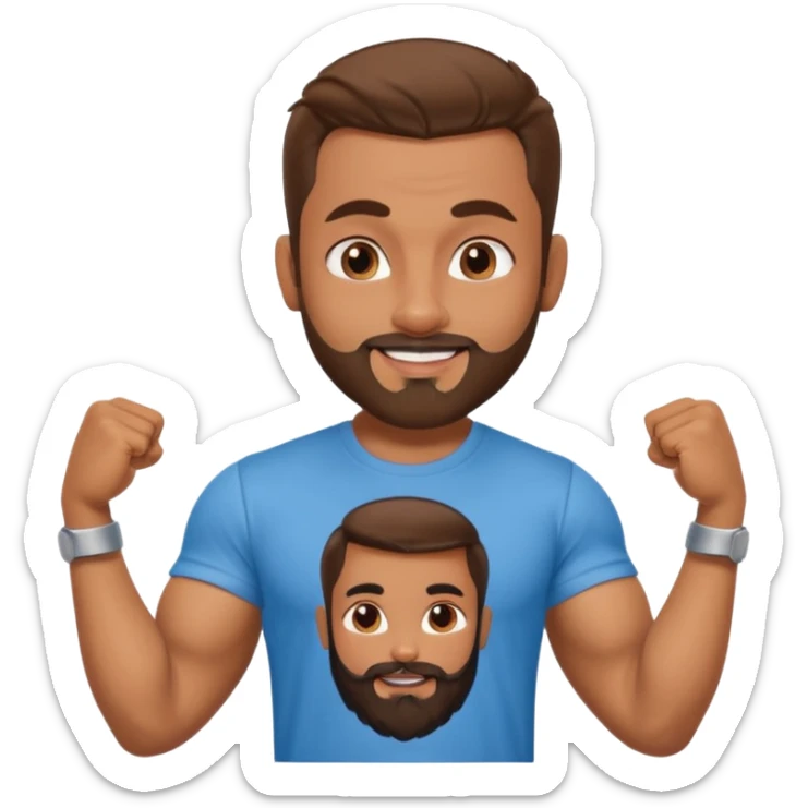 a pretty bratz that looks like Salman Khan, bearded, wearing a tshirt, muscular sticker
