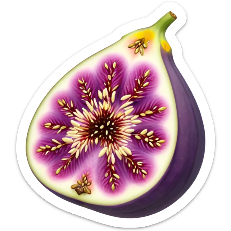 Please create a emoji of a single half of a fig with the internal seeds sticker