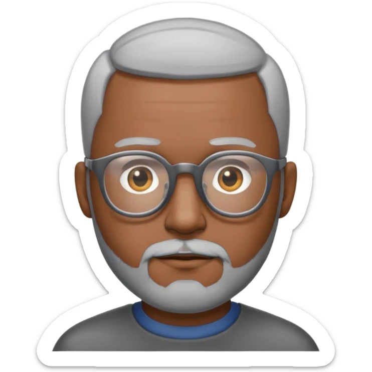 Buzz cut WITH BEARD and glasses. Add gray hair and darker skin sticker
