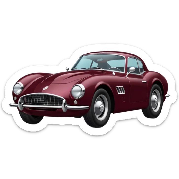 Car with classic look in maroon and black colour sports car look sticker
