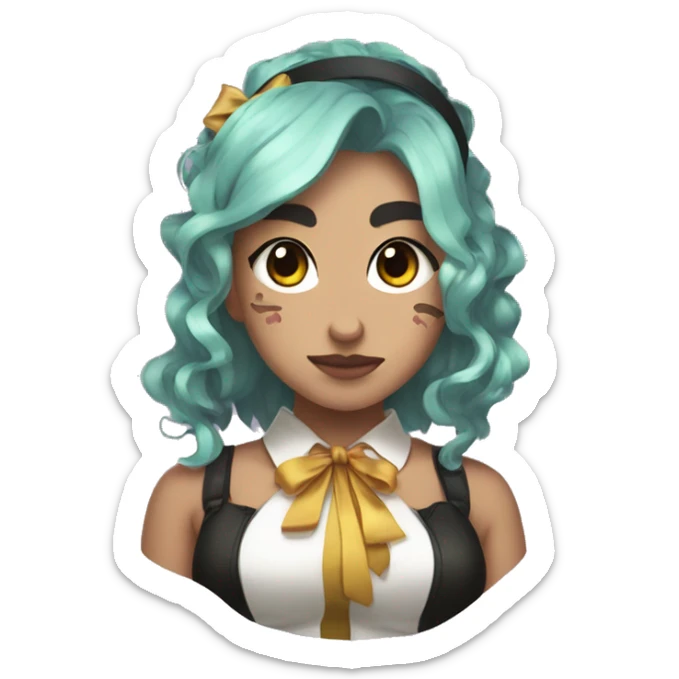 Music girl from demon slayer with a coquette bow  sticker