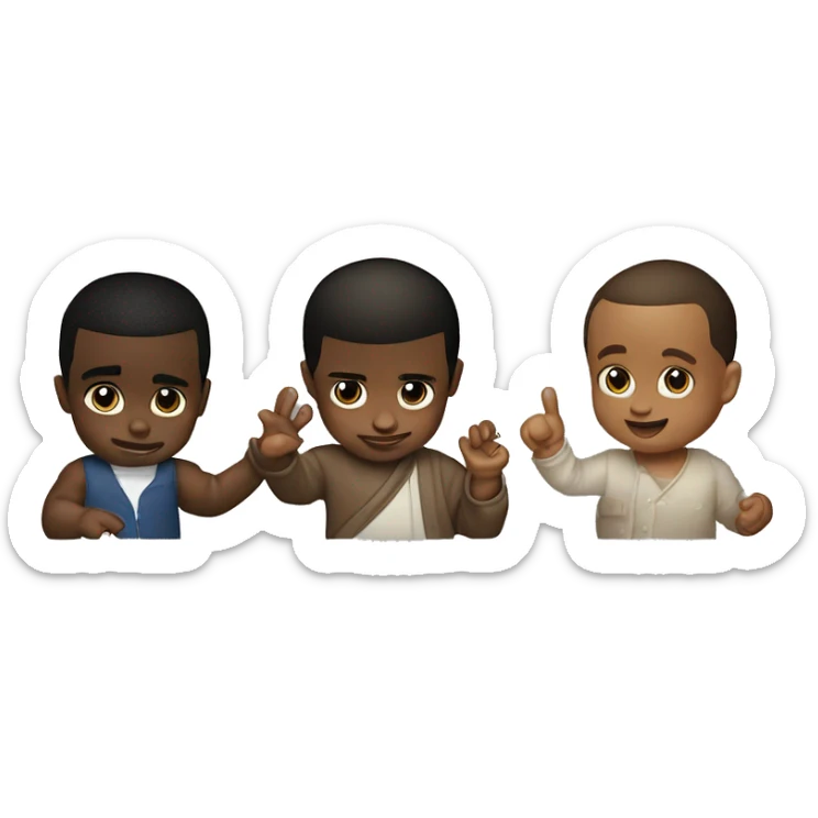 P Diddy will baby in his hand and baby on the other hand ￼ sticker