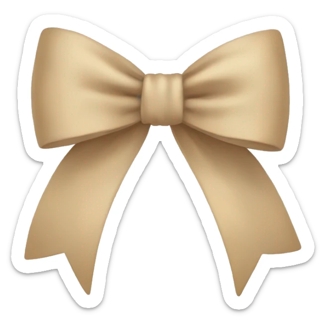 Beige bow sticker