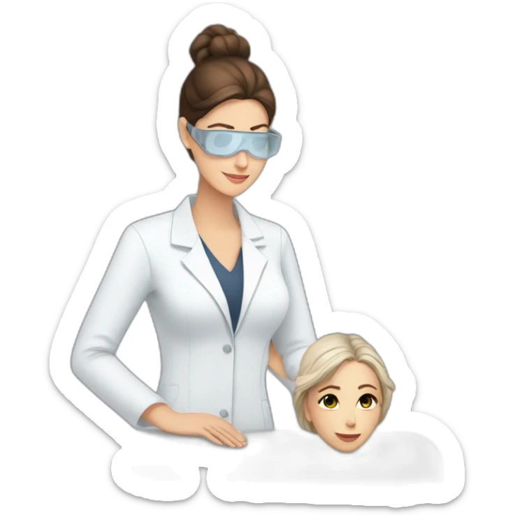 Posh-Radiologist-performing-breast-mri-to-woman sticker
