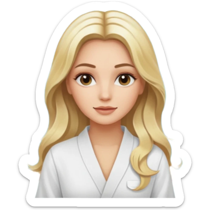 Cosmiatra en spa rubia con balayage cabello hasta la largo  sticker