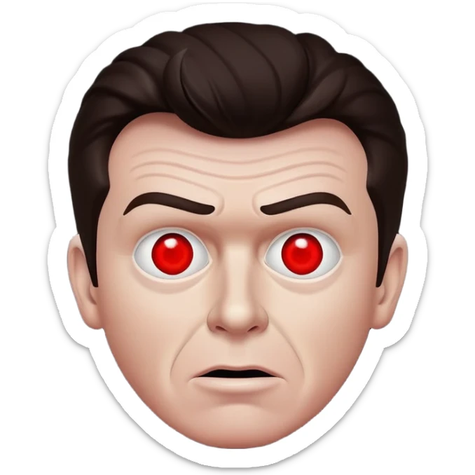 Rick Astley but his entire body and face is completely dark and can’t really see and it is [THE UNKNOWN] and it is most likely a murderous face because btw by the way the only thing actually visible and easy to see is his red dot ball eyes and the background is just pitch black sticker