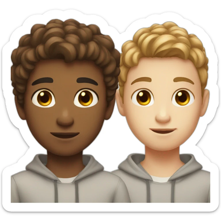 Boy with light brown hair and short 13 year old boy with brown eyes and white skin color sticker