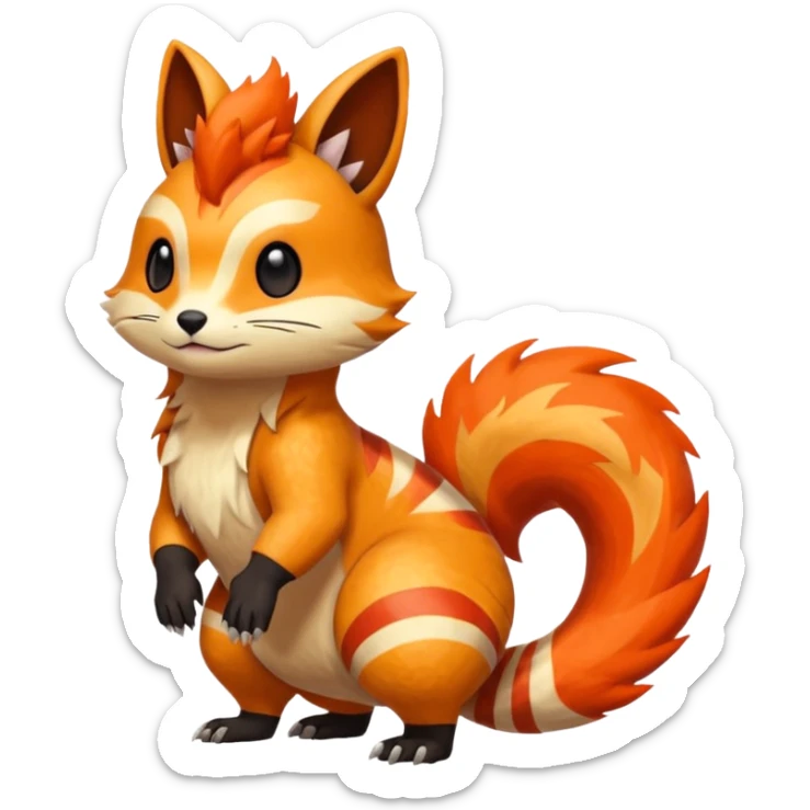 Volcanic Quilava-Furret-Linoone-fusion (full body) sticker