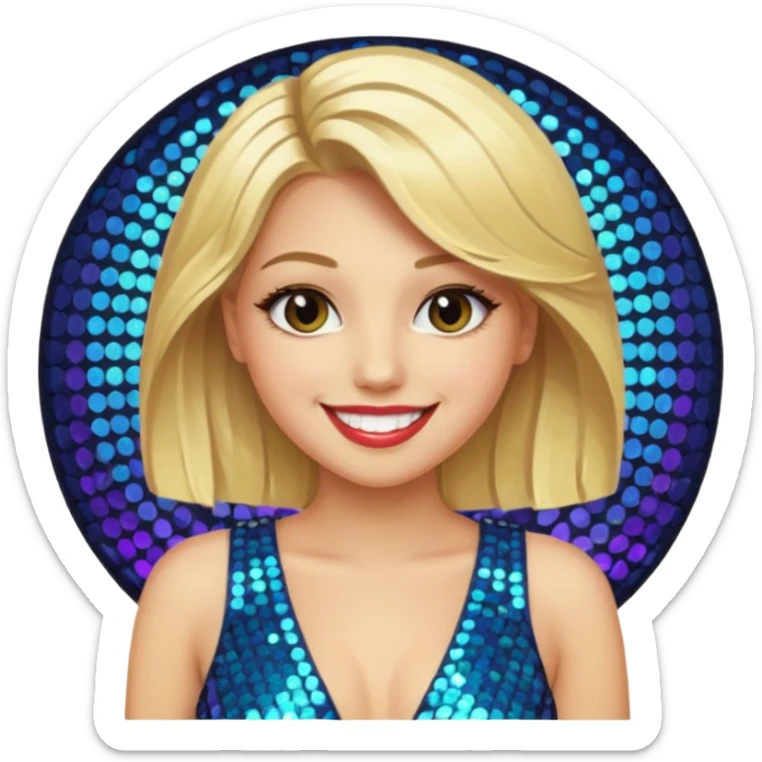 fancy blonde hair girl with night club outfit sticker