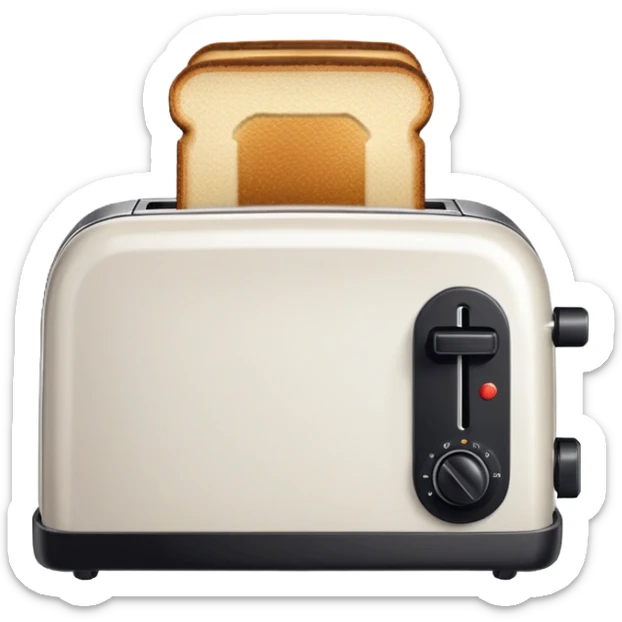 A toaster emoji, drawn with an 8-bit pixelated look, similar to early video game sprites. VERY LOW RES. sticker