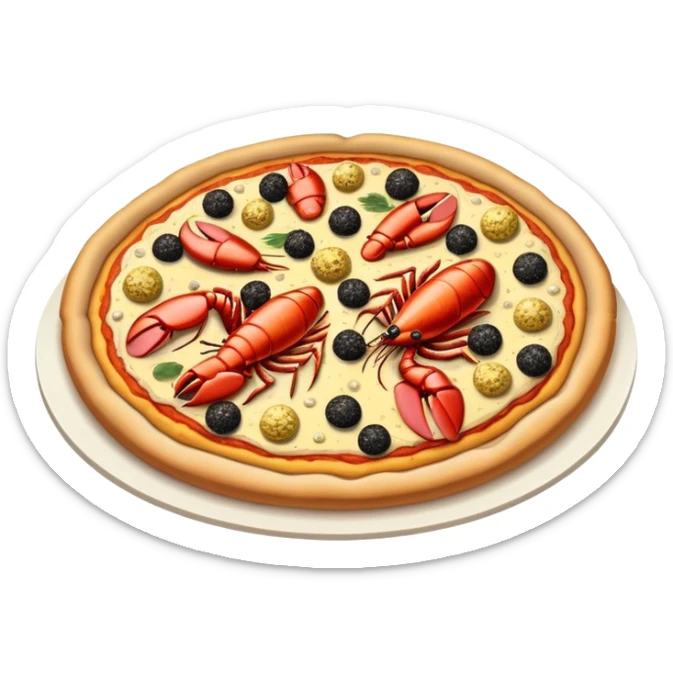 The most expensive pizza in the world with gold leaf, caviar, truffles, and lobster toppings sticker