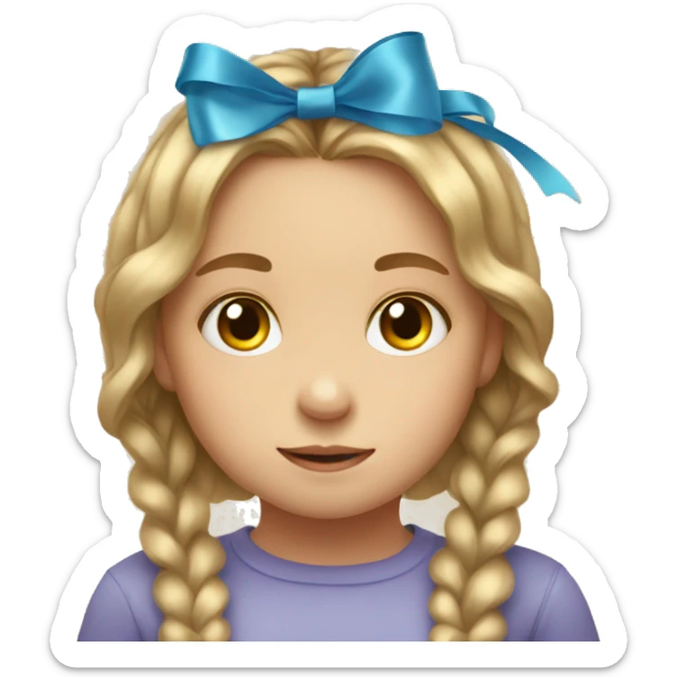 little girl with autism and a ribbon in her hair sticker