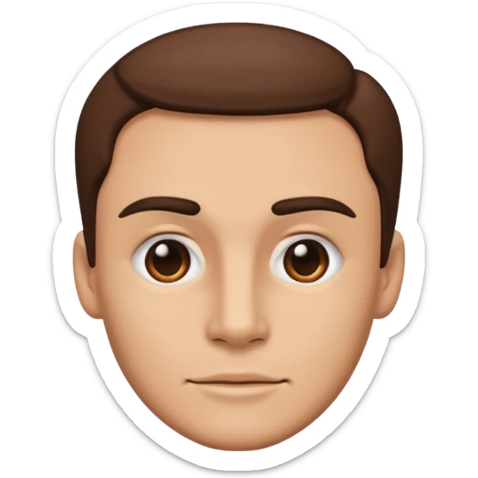 Emoji Sigma con una mandíbula muy marcada y con una ceja levantada y la otra abajo sticker