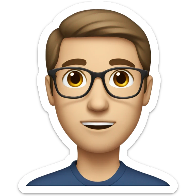 english teacher with short brown hair and brown big eyes sticker