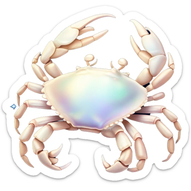 Realistic iridescent white opalescent Celestial cancer Crab water dreamy astrology moon stars starry sticker