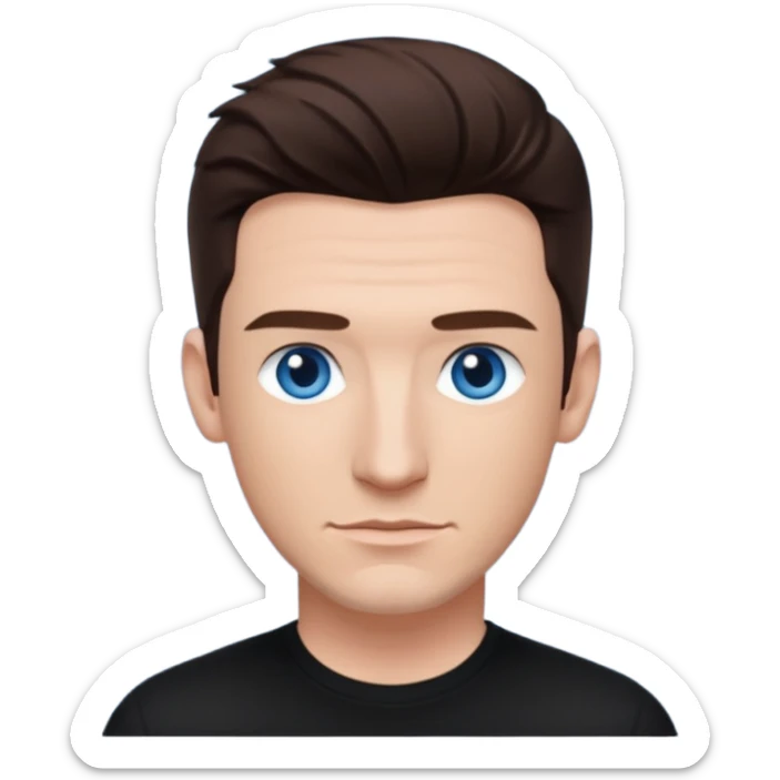 JC Chasez blue eyes, brown hair, black shirt sticker