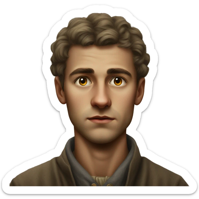 25 year old peasant during the 1917 revolution in russia photorealistic serious sticker