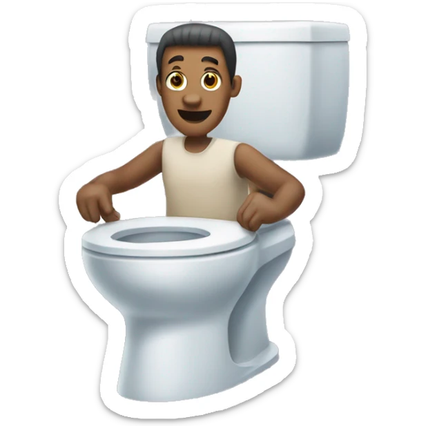 A skibidi toilet man with hooves and shark legs sticker