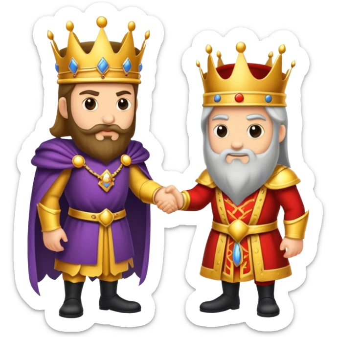 un rey dandole mano a su enemigo malo caucasian  sticker