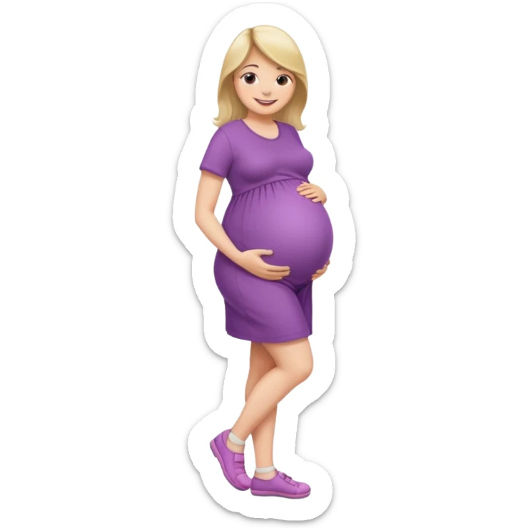 A girl pregnant full body, please. shoes sticker