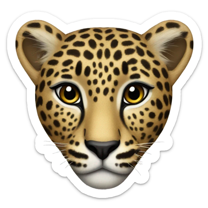 leopard heart sticker