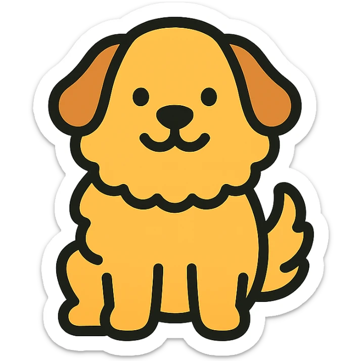 cute fluffy dog sticker