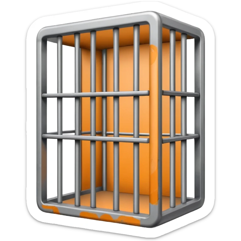 If there was a jail cell emoji in iOS, how would you design and iOS style emoji. Create an jail cell emoji with no prisoner. sticker