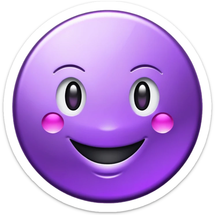 Purple token or coin with a capital letter T and a smiling face sticker