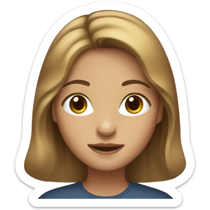 a girl with medium-length light brown hair sticker