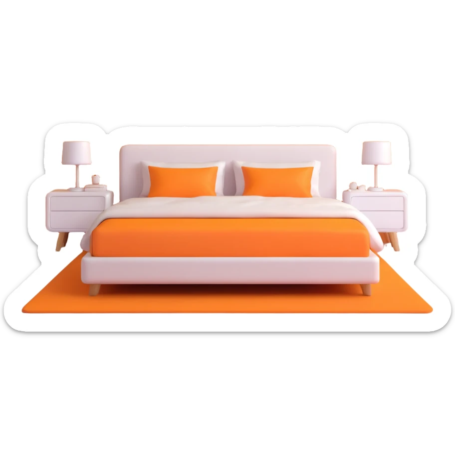 clean modern minimalist bedroom with blue color scheme, sleek furniture sticker