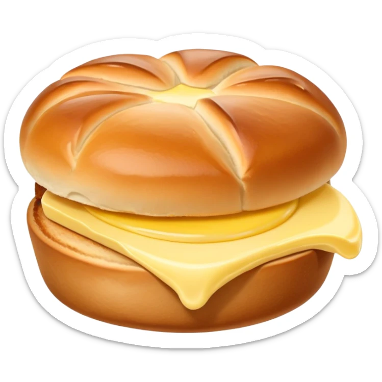 Kartoffelbrötchen with a small pat of butter sticker