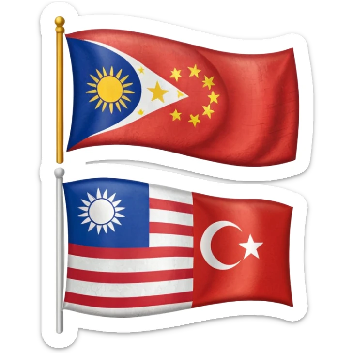 Emoji of half flag of philippines and turkey sticker