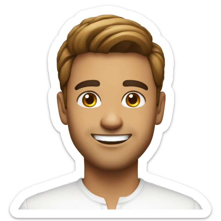 An Indian young white politician handsome wearing a white shirt and smile  sticker