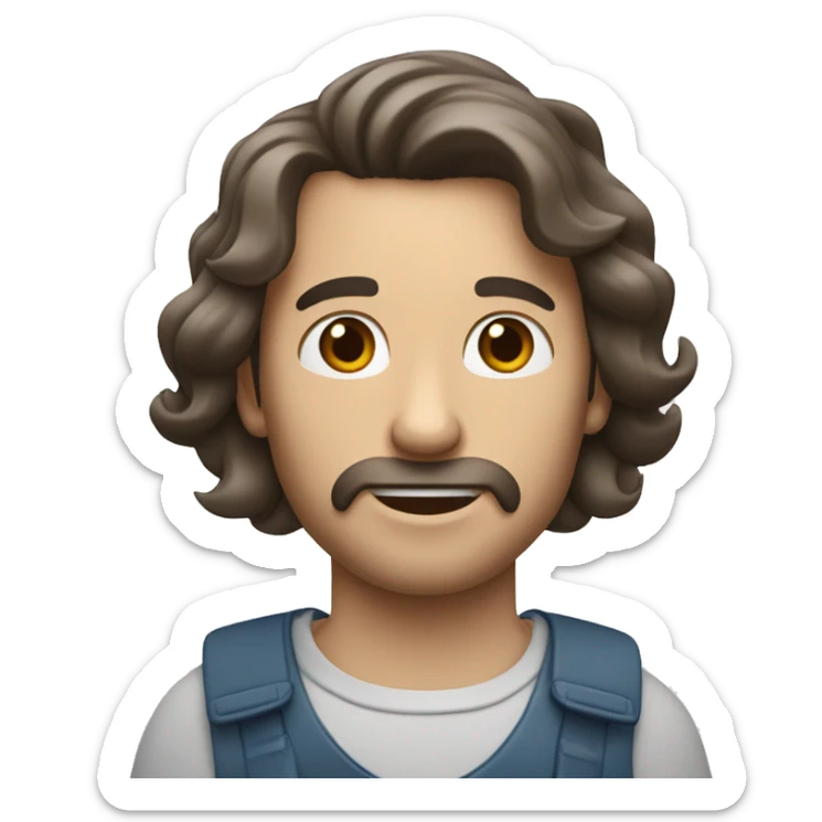 un hombre blanco con cabello azul y con una coca cola en la mano sticker