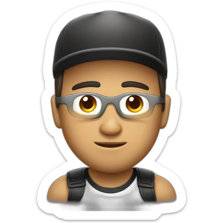 señor muy gordo de piel blanca con gorra en bicicleta negra sticker